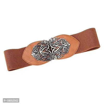 Stylish Elastic Fabric Waist Floral Design Stretchy Belts For Women-thumb2