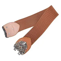 Stylish Elastic Fabric Waist Floral Design Stretchy Belts For Women-thumb2