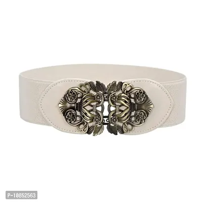 Stylish Elastic Fabric Waist Floral Design Stretchy Belts For Women