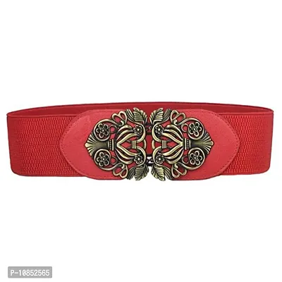 Stylish Elastic Fabric Waist Floral Design Stretchy Belts For Women-thumb0