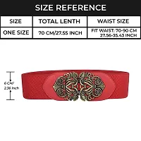 Stylish Elastic Fabric Waist Floral Design Stretchy Belts For Women-thumb1