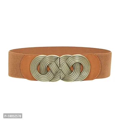 Stylishnbsp;Elastic Fabric Waist Antique Circle Design Stretchy Belts For Women-thumb0
