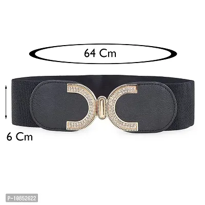 Stylish Elastic Fabric Waist C-Shaped Design Stretchy Belts For Women-thumb4