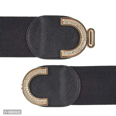 Stylish Elastic Fabric Waist C-Shaped Design Stretchy Belts For Women-thumb5