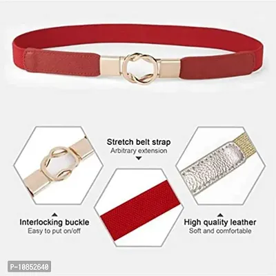 Stylish Elastic Fabric Waist Stretchy Slim Belts For Women-thumb3