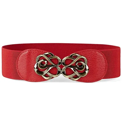 Stylish Elastic Fabric Waist Floral Design Stretchy Belts For Women