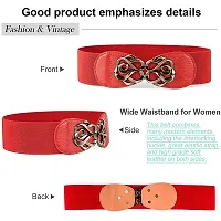 Stylish Elastic Fabric Waist Antique Floral Design Stretchy Belts For Women-thumb1