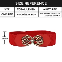 Stylish Elastic Fabric Waist Antique Floral Design Stretchy Belts For Women-thumb3