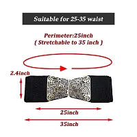 Stylish Elastic Fabric Waist Floral Design Stretchy Belts For Women-thumb1