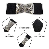 Stylish Elastic Fabric Waist Floral Design Stretchy Belts For Women-thumb2