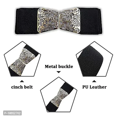 Stylish Elastic Fabric Waist Floral Design Stretchy Belts For Women-thumb3