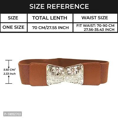 Stylish Elastic Fabric Waist Floral Design Stretchy Belts For Women-thumb4