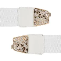 Stylish Elastic Fabric Waist Floral Design Stretchy Belts For Women-thumb2