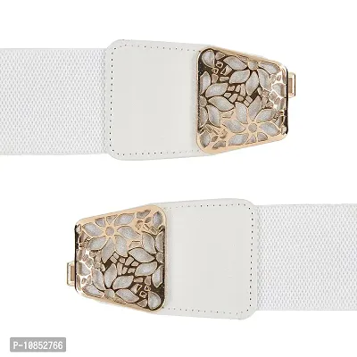 Stylish Elastic Fabric Waist Floral Design Stretchy Belts For Women-thumb3