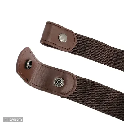Stylish Elastic Fabric Waist Buckle-Free Design Stretchy Slim Belts For Women-thumb2