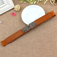 Stylish Elastic Fabric Waist Floral Design Stretchy Slim Belts For Women-thumb2