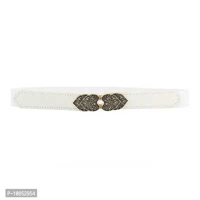 Stylish Elastic Fabric Waist Floral Design Stretchy Slim Belts For Women-thumb0