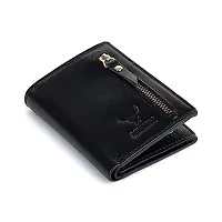 REDHORNS Stylish Genuine Leather Wallet for Men Lightweight Bi-Fold Slim Wallet with Card Holder Slots Purse for Men (WC-350A_Black)-thumb3