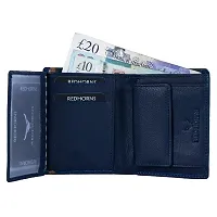 REDHORNS Stylish Genuine Leather Wallet for Men Lightweight Bi-Fold Slim Wallet with Card Holder Slots Purse for Men (AP02I_Navy Blue)-thumb2