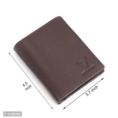 REDHORNS Stylish Genuine Leather Wallet for Men Lightweight Bi-Fold Slim Wallet with Card Holder Slots Purse for Men (A07R4_Redwood Brown)-thumb5