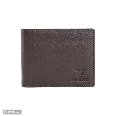 REDHORNS Stylish Genuine Leather Wallet for Men Lightweight Bi-Fold Slim Wallet with Card Holder Slots Purse for Men (A05R3_Dark Brown)-thumb0