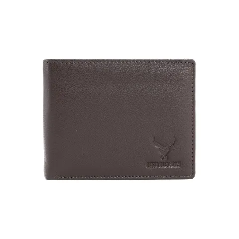 REDHORNS Stylish Genuine Leather Wallet for Men Lightweight Bi-Fold Slim Wallet with Card Holder Slots Purse for Men (A05)