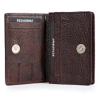 REDHORNS Genuine Leather Bi-fold Card Holder Money Wallet 16-Slot Slim Credit Debit Coin Purse for Men & Women (RD003E_Bombay Brown)-thumb2