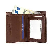 REDHORNS Stylish Genuine Leather Wallet for Men Lightweight Bi-Fold Slim Wallet with Card Holder Slots Purse for Men (WC-350B_Brown)-thumb1