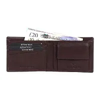 REDHORNS Stylish Genuine Leather Wallet for Men Lightweight Bi-Fold Slim Wallet with Card Holder Slots Purse for Men (AP01R4_Redwood Brown)-thumb1