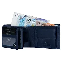 REDHORNS Stylish Genuine Leather Wallet for Men Lightweight Bi-Fold Slim Wallet with Card Holder Slots Purse for Men (WC-A05I_Navy Blue)-thumb3