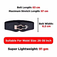 REDHORNS Women Belt Casual Thin Belt Female Belts Dress Skirt Waist Elegant Design Ladies Designer Waistband (LD008BK_Black)-thumb2
