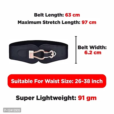 REDHORNS Women Belt Casual Thin Belt Female Belts Dress Skirt Waist Elegant Design Ladies Designer Waistband (LD008BK_Black)-thumb3