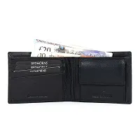 REDHORNS Stylish Genuine Leather Wallet for Men Lightweight Bi-Fold Slim Wallet with Card Holder Slots Purse for Men (AP01R1_Black)-thumb1