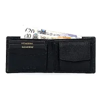 REDHORNS Genuine Leather Wallet for Men Slim Bi-Fold Gents Wallets with ATM Card ID Slots Purse for Men (133R1-Black)-thumb2