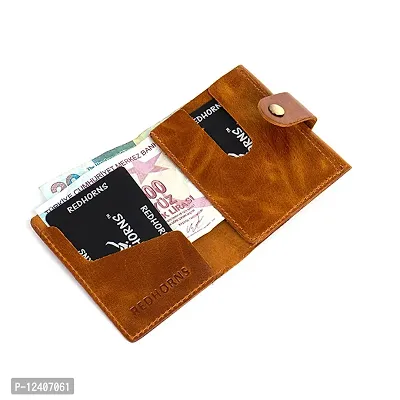 REDHORNS Stylish Genuine Leather Wallet for Men Lightweight Bi-Fold Slim Wallet with Card Holder Slots Purse for Men (ARD351R6_Tan)-thumb4