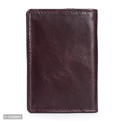 REDHORNS Genuine Leather Bi-fold Card Holder Money Wallet 16-Slot Slim Credit Debit Coin Purse for Men & Women (RD003L_Cherry)-thumb4