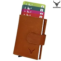 REDHORNS Luxury Premium Leather Wallets Perfect Size Easy Access Regular Card Holder with Wallet (Tan)-thumb1