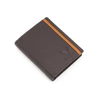 REDHORNS Stylish Genuine Leather Wallet for Men Lightweight Bi-Fold Slim Wallet with Card Holder Slots Purse for Men (RAP02R3_Dark Brown)-thumb1