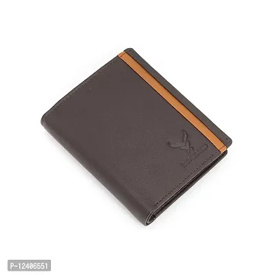 REDHORNS Stylish Genuine Leather Wallet for Men Lightweight Bi-Fold Slim Wallet with Card Holder Slots Purse for Men (RAP02R3_Dark Brown)-thumb2