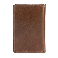 REDHORNS Genuine Leather Bi-fold Card Holder Money Wallet 16-Slot Slim Credit Debit Coin Purse for Men & Women (RD003B_Brown)-thumb2