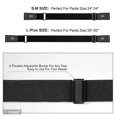 REDHORNS Men's No Buckle Stretch Belt Invisible Elastic Belt for Jeans Pants all-match Elastic Belt (GB2B_Brown))-thumb5