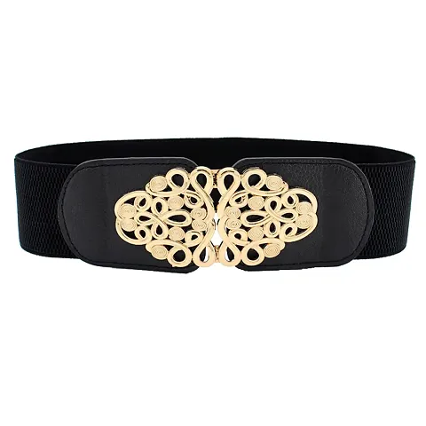 Stylish Elastic Fabric Waist Floral Design Stretchy Belts For Women