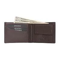 REDHORNS Stylish Genuine Leather Wallet for Men Lightweight Bi-Fold Slim Wallet with Card Holder Slots Purse for Men (A03R3_Dark Brown)-thumb2