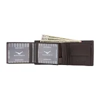 REDHORNS Stylish Genuine Leather Wallet for Men Lightweight Bi-Fold Slim Wallet with Card Holder Slots Purse for Men (A05R3_Dark Brown)-thumb2