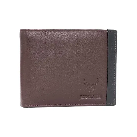 REDHORNS Stylish Genuine Leather Wallet for Men Lightweight Bi-Fold Slim Wallet with Card Holder Slots Purse for Men (RA04R)