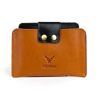 REDHORNS Genuine Leather Regular Card Holder Wallet for Men (Tan)-thumb1