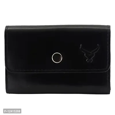 REDHORNS Genuine Leather Card Holder Money Wallet Slim Credit Debit Coin Purse for Men & Women (RD380_Z Black)-thumb0