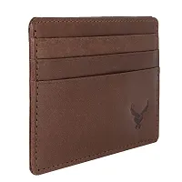 REDHORNS Genuine Leather Card Holder Money Wallet 3-Slot Slim Credit Debit Coin Purse for Men & Women (RD379B_Brown)-thumb3