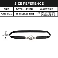 REDHORNS Elastic Fabric Waist Belt for Women Dresses Rose Design Stretchy Slim Ladies Belt for Saree Girls Jeans - Free Size (LD80A_Black)-thumb4