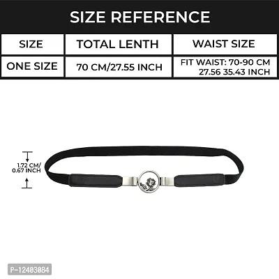 REDHORNS Elastic Fabric Waist Belt for Women Dresses Rose Design Stretchy Slim Ladies Belt for Saree Girls Jeans - Free Size (LD80A_Black)-thumb5